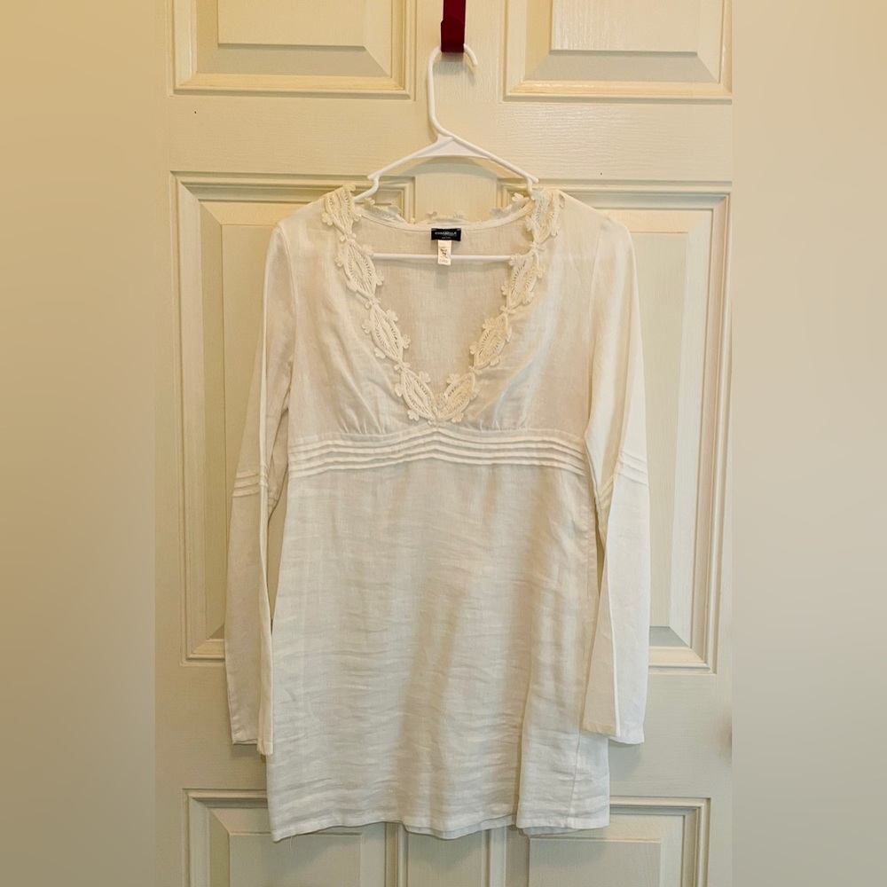 Cosabella White 100% Linen top/ Mini dress Size Small